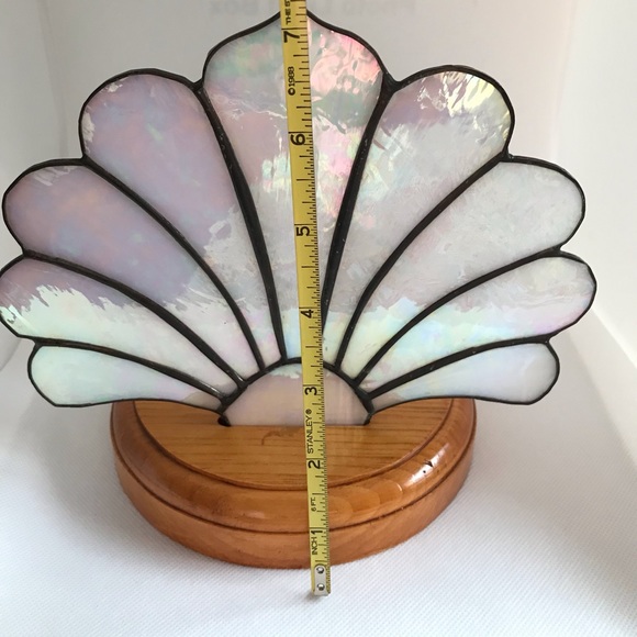 Iridescent Stained Glass Fan Candleholder - Picture 5 of 8